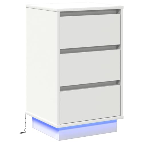 Rantry Nachttisch mit LED Weiß 39x34,5x65 cm Holzwerkstoff Nightstand Model869626 Rantry Nachttisch mit LED Weiß 39x34,5x65 cm Holzwerkstoff Nightstand Model869626 von Rantry