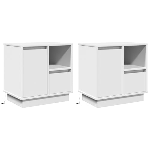 Rantry Nachttische mit LED 2 Stück Weiß 50x34,5x50 cm Nightstand Model869579 Rantry Nachttische mit LED 2 Stück Weiß 50x34,5x50 cm Nightstand Model869579 von Rantry