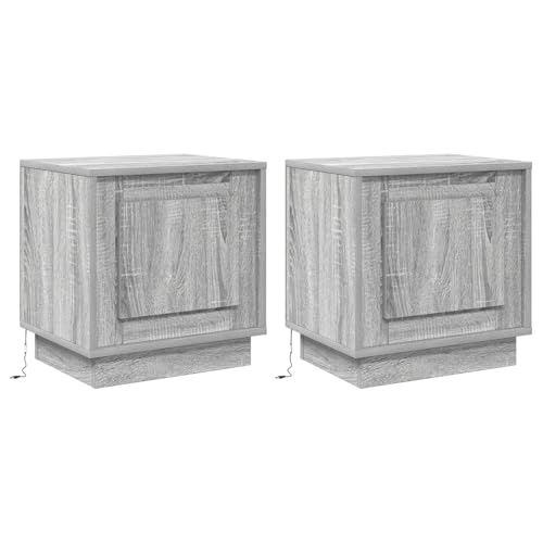Rantry Nachttische mit LED-Lichtern 2 Stück Grau Sonoma 44x34,5x45 cm Nightstand Model869573 Rantry Nachttische mit LED-Lichtern 2 Stück Grau Sonoma 44x34,5x45 cm Nightstand Model869573 von Rantry