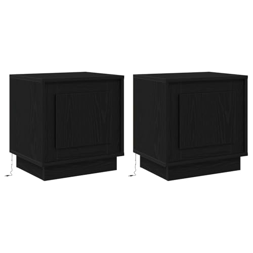 Rantry Nachttische mit LED-Lichtern 2 Stück Schwarz Eiche 44x34,5x45 cm Nightstand Model869565 Rantry Nachttische mit LED-Lichtern 2 Stück Schwarz Eiche 44x34,5x45 cm Nightstand Model869565 von Rantry