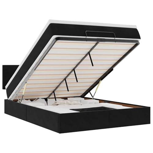 Rantry Ottoman-Bett mit Matratze & LEDs Schwarz 140x200 cm Samt Gästebett Model3312556 Rantry Ottoman-Bett mit Matratze & LEDs Schwarz 140x200 cm Samt Gästebett Model3312556 von Rantry