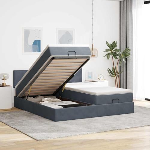 Rantry Ottoman-Bett mit Matratzen Dunkelgrau 160x200 cm Samt Gästebett Model3312051 Rantry Ottoman-Bett mit Matratzen Dunkelgrau 160x200 cm Samt Gästebett Model3312051 von Rantry