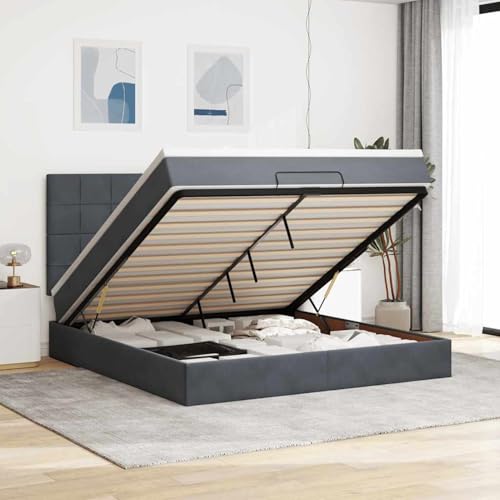 Rantry Ottoman-Bett mit Matratzen Dunkelgrau 180x200 cm Samt Gästebett Model3313488 Rantry Ottoman-Bett mit Matratzen Dunkelgrau 180x200 cm Samt Gästebett Model3313488 von Rantry
