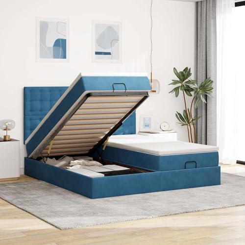 Rantry Ottoman-Bett mit Matratzen & LED Dunkelblau 200x200 cm Samt Gästebett Model3314667 Rantry Ottoman-Bett mit Matratzen & LED Dunkelblau 200x200 cm Samt Gästebett Model3314667 von Rantry
