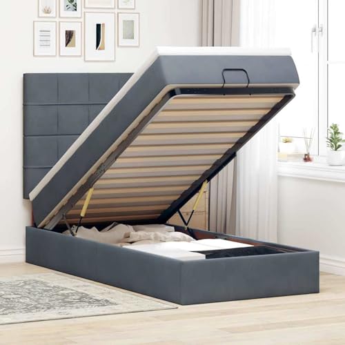 Rantry Ottoman-Bett mit Matratzen & LEDs Dunkelgrau 80x200 cm Samt Gästebett Model3314283 Rantry Ottoman-Bett mit Matratzen & LEDs Dunkelgrau 80x200 cm Samt Gästebett Model3314283 von Rantry