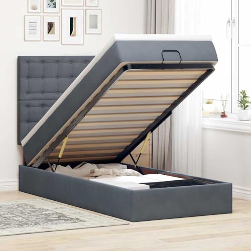 Rantry Ottoman-Bett mit Matratzen & LEDs Dunkelgrau 80x200 cm Samt Gästebett Model3314427 Rantry Ottoman-Bett mit Matratzen & LEDs Dunkelgrau 80x200 cm Samt Gästebett Model3314427 von Rantry