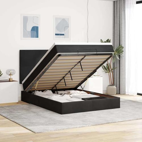 Rantry Ottoman-Bett mit Matratzen & LEDs Schwarz 140x190 cm Samt Gästebett Model3314248 Rantry Ottoman-Bett mit Matratzen & LEDs Schwarz 140x190 cm Samt Gästebett Model3314248 von Rantry