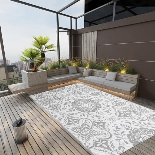 Rantry Outdoor-Teppich ARAKIL Hellgrau 140x200 cm PP Outdoor-Teppiche Model317031 von Rantry