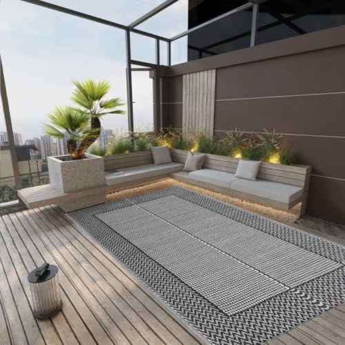 Rantry Outdoor-Teppich ARAKIL Schwarz 140x200 cm PP Outdoor-Teppiche Model317004 von Rantry