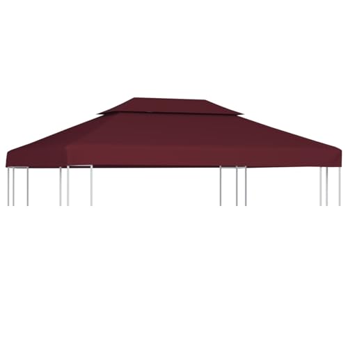 Rantry Pavillon-Dach mit Lüftungsdach 310 g/m² 4x3 m Bordeauxrot Pavillon Rasen und Gartenarbeit Model44761 von Rantry