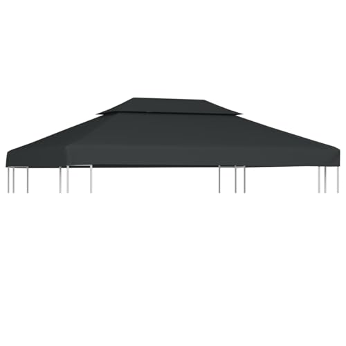 Rantry Pavillon-Dachplane mit Kaminabzug 310 g/m² 4x3 m Anthrazit Pavillon Rasen und Gartenarbeit Model44758 von Rantry