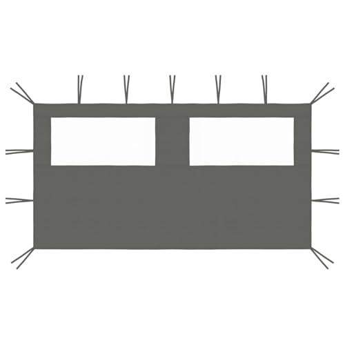 Rantry Pavillon-Seitenwand mit Fenstern 4x2 m Anthrazit Pavillon-Seitenwand Model3070423 von Rantry