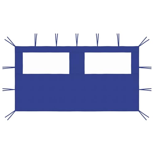Rantry Pavillon-Seitenwand mit Fenstern 4x2 m Blau abgeschnitten Rasen und Gartenarbeit Model3070422 von Rantry