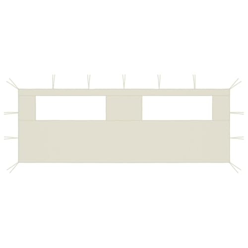 Rantry Pavillon-Seitenwand mit Fenstern 6x2 m Creme Pavillon-Seitenwand Model3070413 von Rantry