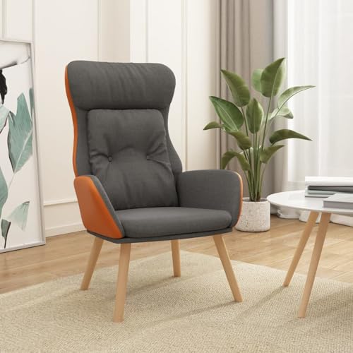 Rantry Relaxsessel Dunkelgrau Stoff und PVC Loungesessel Model341302 von Rantry
