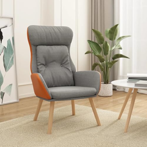 Rantry Relaxsessel Hellgrau Stoff und PVC Loungesessel Model341301 von Rantry
