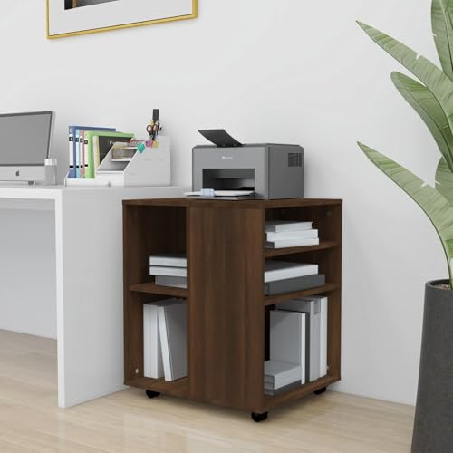 Rantry Rollschrank Braun Eichen-Optik 60x53x72 cm Holzwerkstoff Rollcontainer Model815971 von Rantry