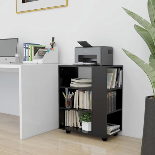 Rantry Rollschrank Schwarz 60x35x75 cm Holzwerkstoff Rollcontainer Model808450 von Rantry