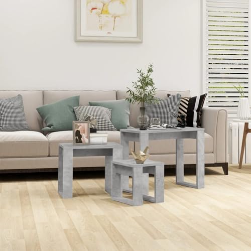 Rantry Satztische 3-TLG. Betongrau Holzwerkstoff Satztische Model808607 von Rantry