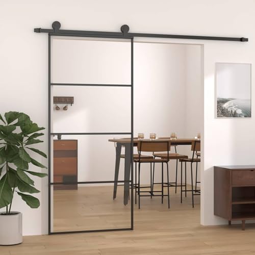 Rantry Schiebetür Aluminium und ESG Glas 90x205 cm Schwarz Sliding Door Model149480 Rantry Schiebetür Aluminium und ESG Glas 90x205 cm Schwarz Sliding Door Model149480 von Rantry