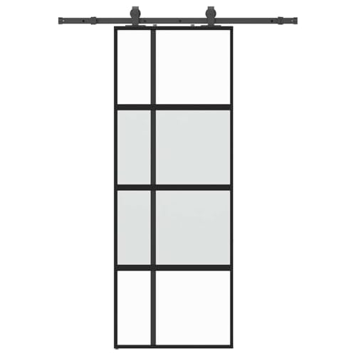 Rantry Schiebetür mit Beschlag Schwarz 76x205 cm Hartglas Sliding Door Falttüren Rantry Schiebetür mit Beschlag Schwarz 76x205 cm Hartglas Sliding Door Falttüren von Rantry