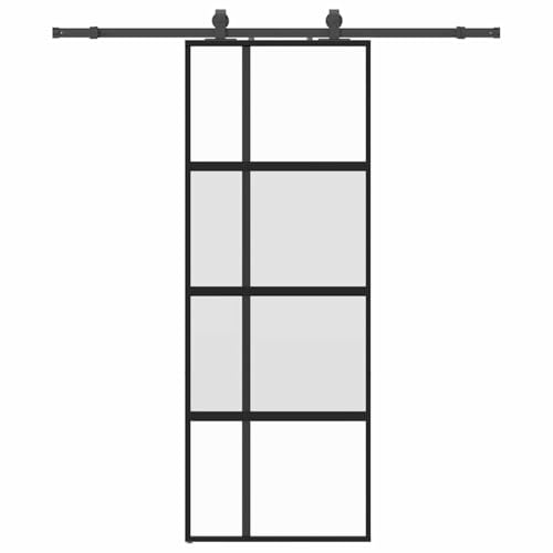 Rantry Schiebetür mit Beschlag Schwarz 76x205 cm Hartglas Sliding Door Falttüren Rantry Schiebetür mit Beschlag Schwarz 76x205 cm Hartglas Sliding Door Falttüren von Rantry