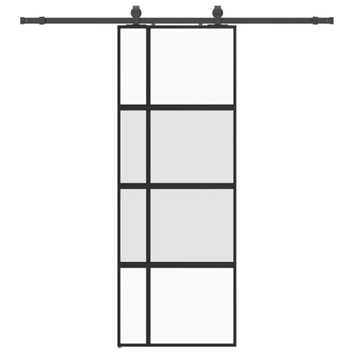 Rantry Schiebetür mit Beschlag Schwarz 76x205 cm Hartglas Sliding Door Falttüren Rantry Schiebetür mit Beschlag Schwarz 76x205 cm Hartglas Sliding Door Falttüren von Rantry