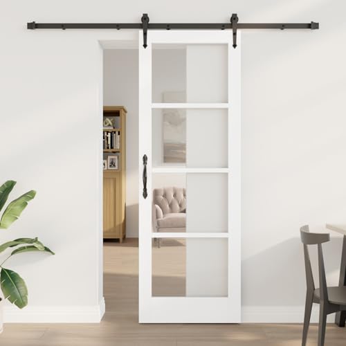 Rantry Schiebetür mit Beschlagset 'ORKDAL'Weiß 73,5x211 cm Schiebetüren Komplettset Model3332466 von Rantry