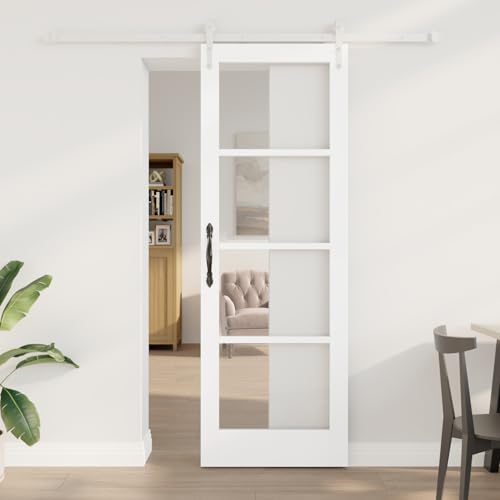 Rantry Schiebetür mit Zubehörset Weiß 73,5x211 cm Massivholz Kiefer, Innentür mit Glas 'ORKDAL'Weiß 73,5x211x4 cm Schiebetüren Komplettset Model3332410 Rantry Schiebetür mit Zubehörset Weiß 73,5x211 cm Massivholz Kiefer, Innentür mit Glas 'ORKDAL'Weiß 73,5x211x4 cm Schiebetüren Komplettset Model3332410 von Rantry