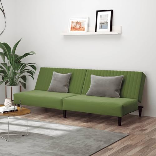 Rantry Schlafsofa 2-Sitzer Hellgrün Samt Schlafsofa Model375929 von Rantry