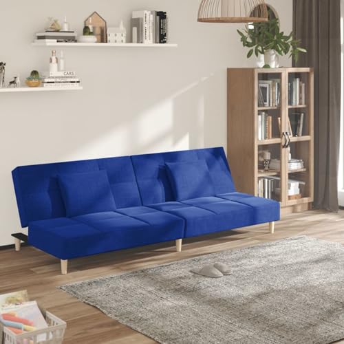 Rantry Schlafsofa 2-Sitzer mit 2 Kissen Blau Stoff Schlafsofa Model375796 von Rantry
