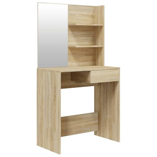 Rantry Schminktisch mit Spiegel Sonoma-Eiche 74,5x40x141 cm Frisiertisch Model802807 von Rantry