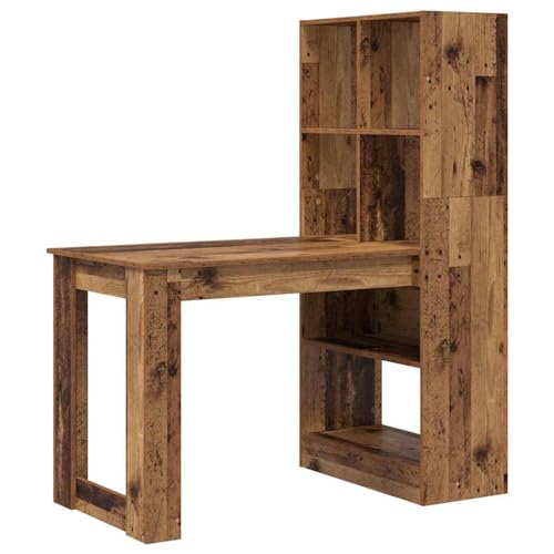 Rantry Schreibtisch mit Regal mit Speicher Altholz 122 x 67 x 145 cm Schreibtische Model3337263 von Rantry