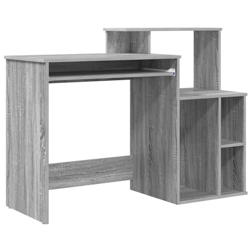 Rantry Schreibtisch mit Stauraum Grau Sonoma 120,5x44x88,5 cm Spanplatte PC Tisch Model869479 von Rantry