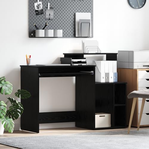 Rantry Schreibtisch mit Stauraum Schwarze Eiche 120,5x44x88,5 cm Holzwerkstoff PC Tisch Model869475 von Rantry