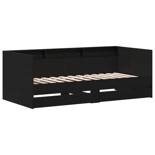 Rantry Schwarzes Tagbett mit Schubladen Schwarzes Eichenholz Holzwerkstoff Schlafsofa Model3334007 Rantry Schwarzes Tagbett mit Schubladen Schwarzes Eichenholz Holzwerkstoff Schlafsofa Model3334007 von Rantry