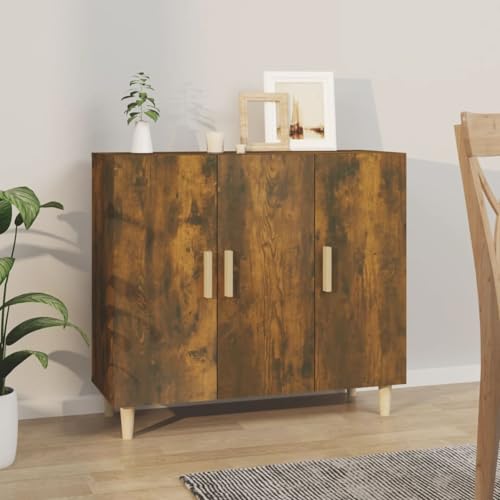 Rantry Sideboard Räuchereiche 90x34x80 cm Holzwerkstoff Anrichte Model817459 von Rantry