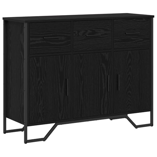 Rantry Sideboard Schwarze Eiche 97x32,5x74,5 cm Holzwerkstoff Schrank Wohnzimmer Model868778 von Rantry