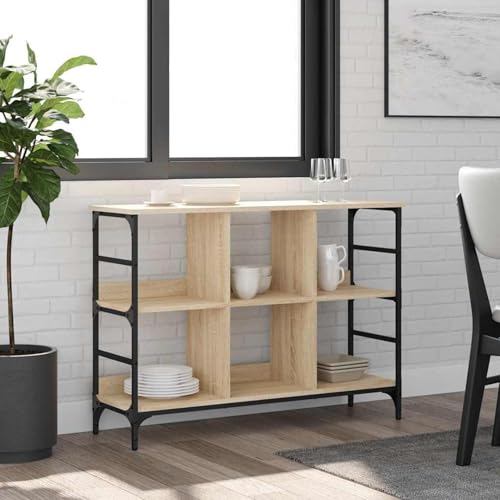 Rantry Sideboard Sonoma-Eiche 102x32x73,5 cm Holzwerkstoff Anrichte Model837723 von Rantry
