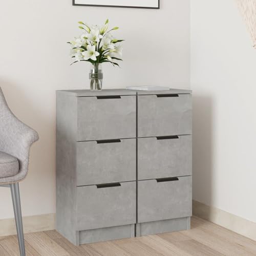 Rantry Sideboards 2 STK. Betongrau 30x30x70 cm Holzwerkstoff Anrichte Model811160 von Rantry