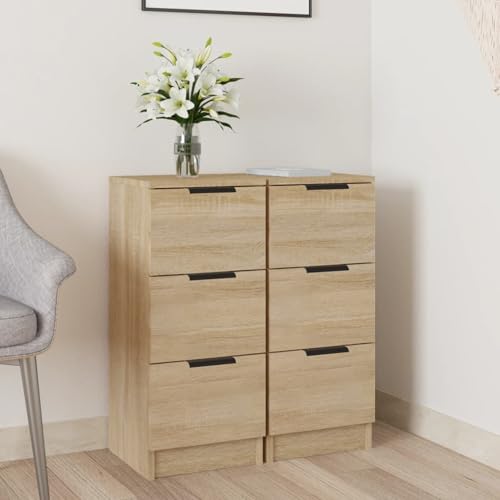 Rantry Sideboards 2 STK. Sonoma-Eiche 30x30x70 cm Holzwerkstoff Anrichte Model811158 von Rantry