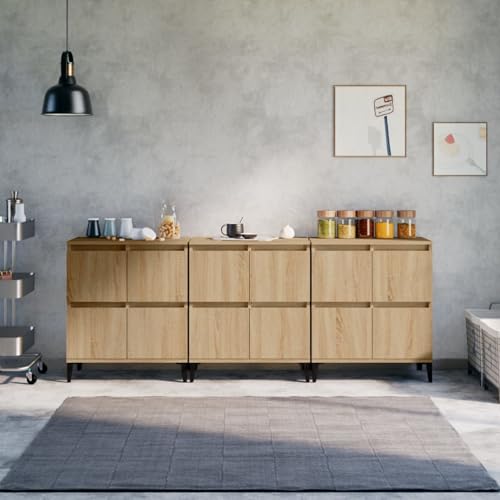 Rantry Sideboards 3 STK. Sonoma-Eiche 60x35x70 cm Holzwerkstoff Buffetschrank Model3185778 von Rantry