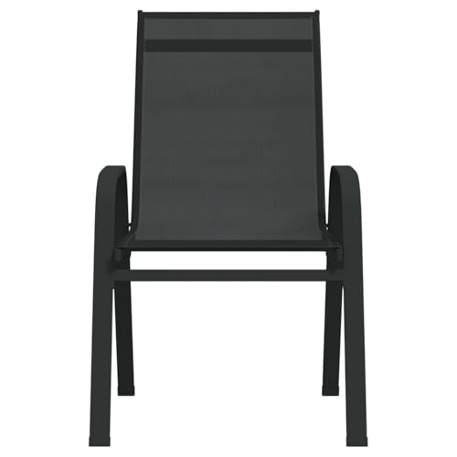 Rantry Stapelbare Gartenstühle 6 STK. Schwarz Textilene von Rantry