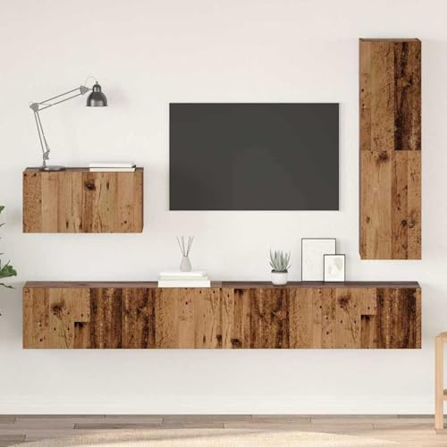 Rantry TV-Schrank-Set 4 pcs Altholz 30,5 x 30 x 110 cm Holzwerkstoff Fernsehschrank Model3393327 von Rantry