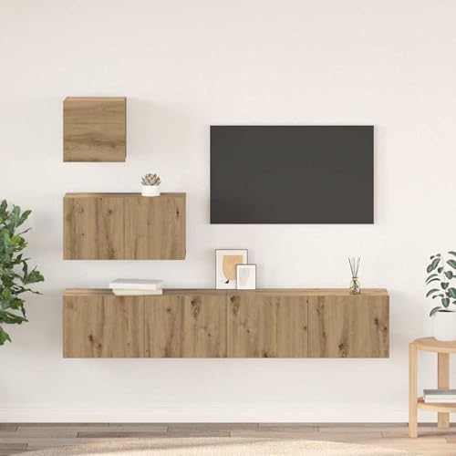 Rantry TV-Schrank-Set 4 pcs Eiche handwerklich 80 x 30 x 30 cm Fernsehschrank Model3393437 von Rantry