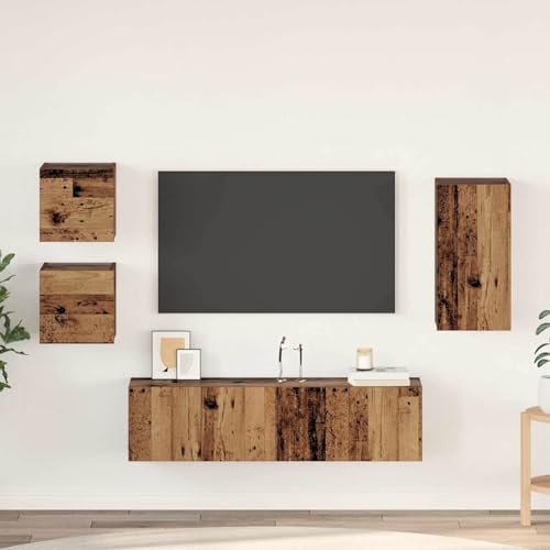 Rantry TV-Schrank-Set 5 pcs Altholz 30,5 x 30 x 60 cm Holzwerkstoff Fernsehschrank Model3393348 von Rantry