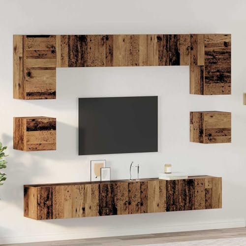 Rantry TV-Schrank-Set 8 pcs Altholz 100 x 30 x 30 cm Holzwerkstoff Fernsehschrank Model3393321 von Rantry