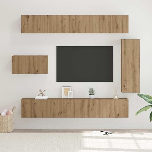 Rantry TV-Schrank-Set 8 pcs Eiche handwerklich 30,5 x 30 x 90 cm Fernsehschrank Model3393134 von Rantry