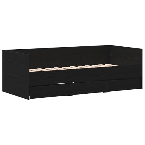 Rantry Tagesbett Schwarze Eiche Spanplatte 90 x 200 cm Langlebig Schlafsofa Model3333995 von Rantry