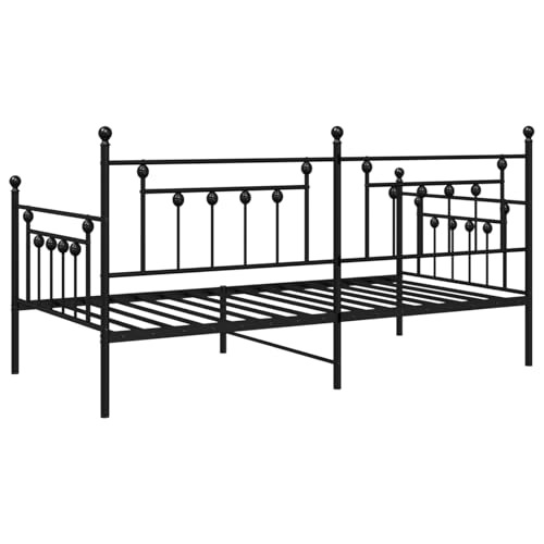 Rantry Tagesbettgestell Schwarz 90x200 cm Stahl Schlafsofa Model42002659 von Rantry